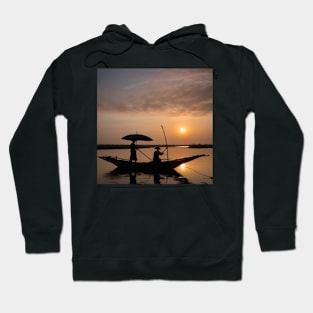 A Boat On The Mekong Delta In Vietnam at Sunset Hoodie